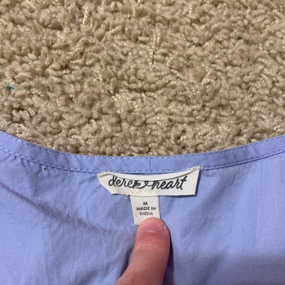 NWT Women’s Baby Blue Bows Puff Sleeve Mini Cotton Dress Size Medium - Picture 7 of 10